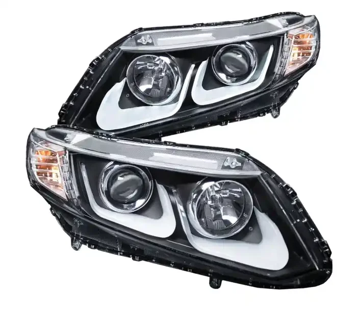 ANZO USA Honda Civic 4dr / 2dr Projector Headlights W/ U-Bar Black 121479