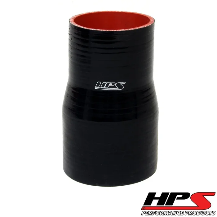 HPS 1.5 ” – 1.75 ” ID , 4 ” Long High Temp 4-ply Reinforced Silicone Reducer Coupler Hose Black (38mm – 45mm ID , 102mm Length)