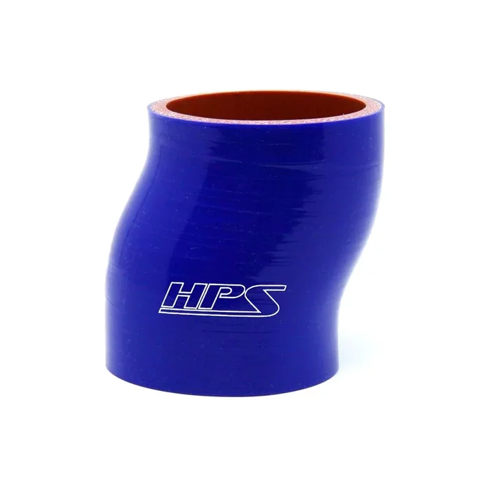 HPS 3.5 ” ID , 6 ” Long High Temp 4-ply Reinforced Silicone Offset Coupler Hose Blue (89mm ID , 152mm Length)