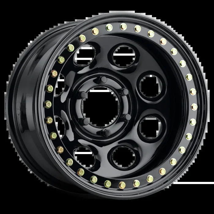 Raceline RT81 Rock 8 16x8in / 5×139.7 BP / -19mm Offset / 107.95mm Bore – Gloss Black Beadlock Wheel